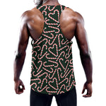 Christmas Candy Cane Pattern Print Training Tank Top