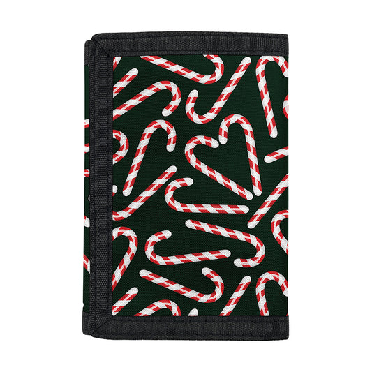 Christmas Candy Cane Pattern Print Trifold Wallet