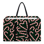 Christmas Candy Cane Pattern Print Utility Tote Bag