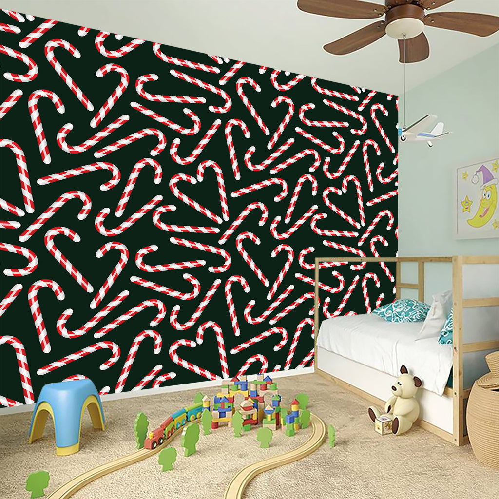 Christmas Candy Cane Pattern Print Wall Sticker