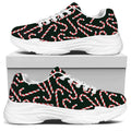 Christmas Candy Cane Pattern Print White Chunky Shoes