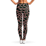 Christmas Candy Cane Pattern Print Women's Leggings