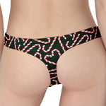 Christmas Candy Cane Pattern Print Women's Thong