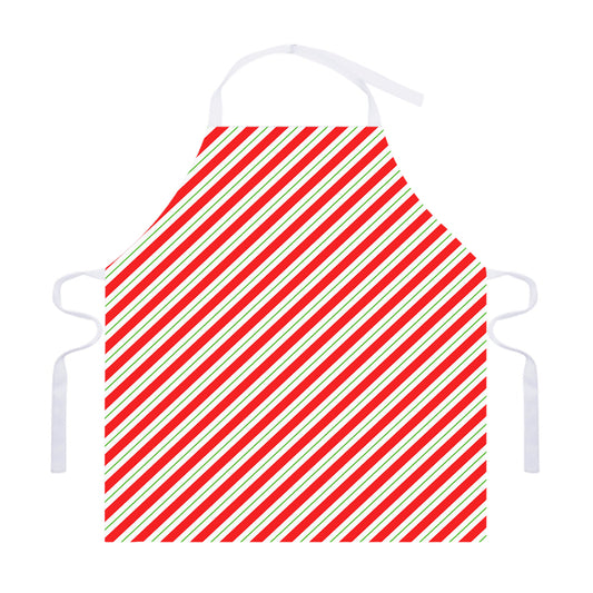 Christmas Candy Cane Stripe Print Adjustable Apron