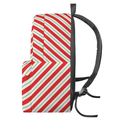 Christmas Candy Cane Stripe Print Backpack