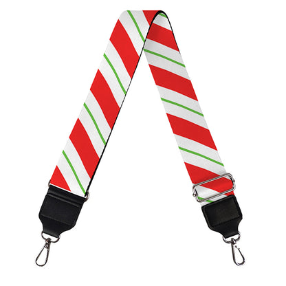 Christmas Candy Cane Stripe Print Bag Strap