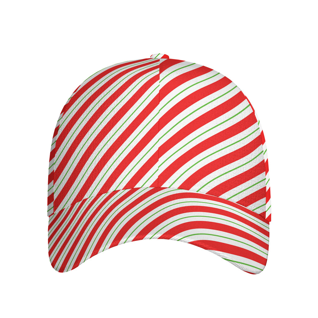 Christmas Candy Cane Stripe Print Baseball Cap
