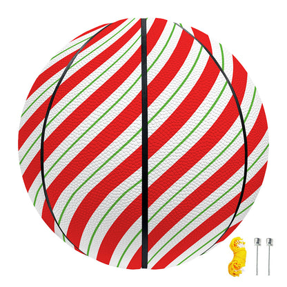 Christmas Candy Cane Stripe Print Basketball
