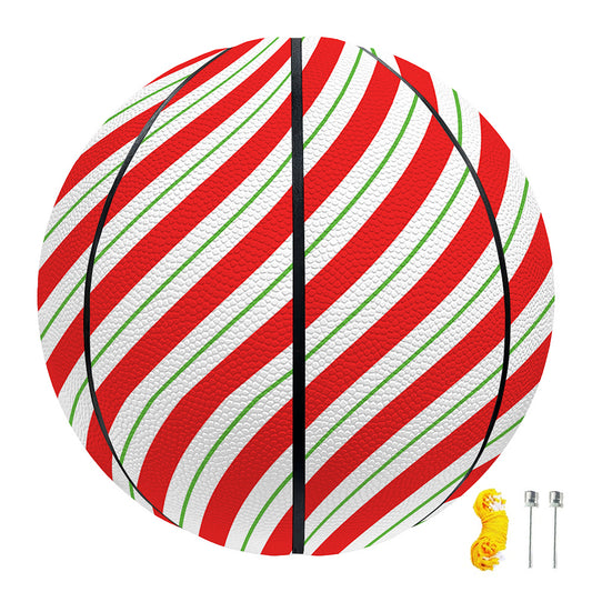 Christmas Candy Cane Stripe Print Basketball