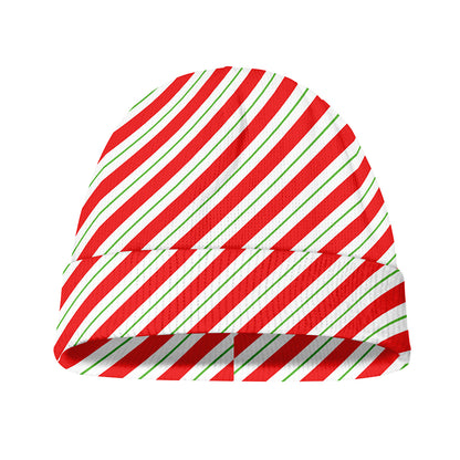 Christmas Candy Cane Stripe Print Beanie