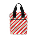 Christmas Candy Cane Stripe Print Bible Tote Bag