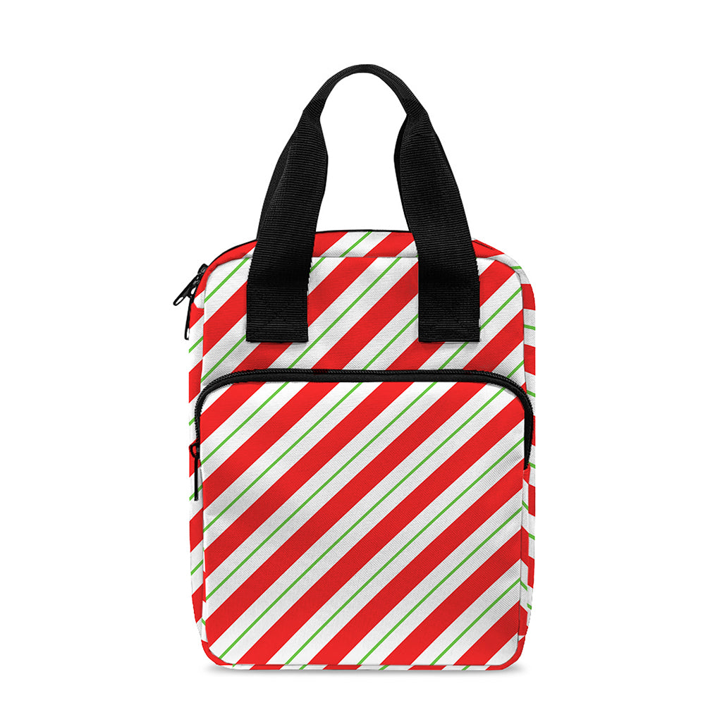 Christmas Candy Cane Stripe Print Bible Tote Bag