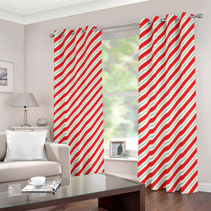 Christmas Candy Cane Stripe Print Blackout Grommet Curtains