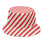 Christmas Candy Cane Stripe Print Bucket Hat