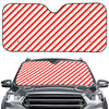 Christmas Candy Cane Stripe Print Car Windshield Sun Shade