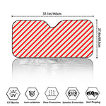 Christmas Candy Cane Stripe Print Car Windshield Sun Shade