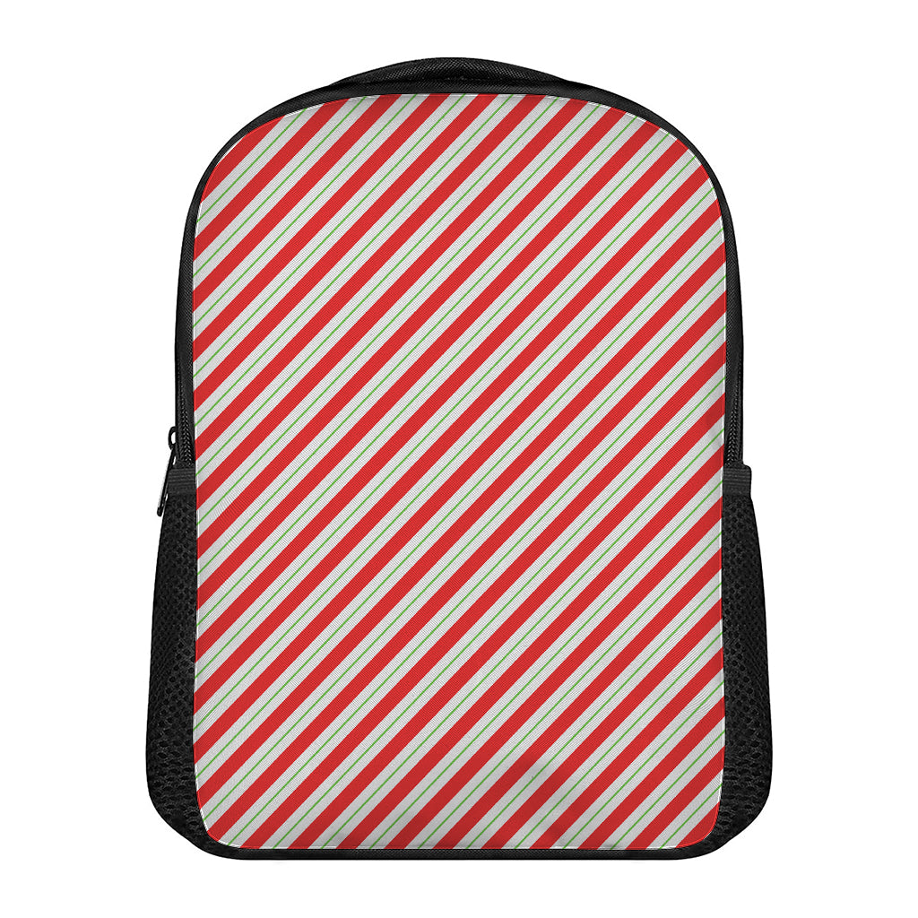Christmas Candy Cane Stripe Print Casual Backpack