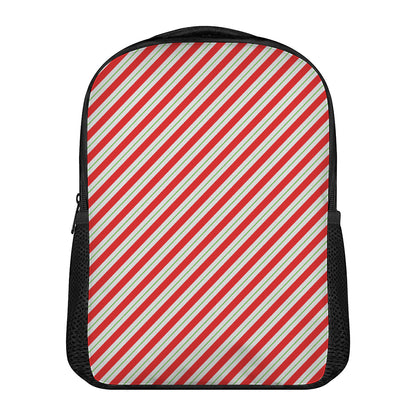 Christmas Candy Cane Stripe Print Casual Backpack