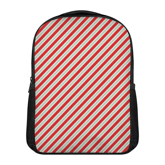 Christmas Candy Cane Stripe Print Casual Backpack