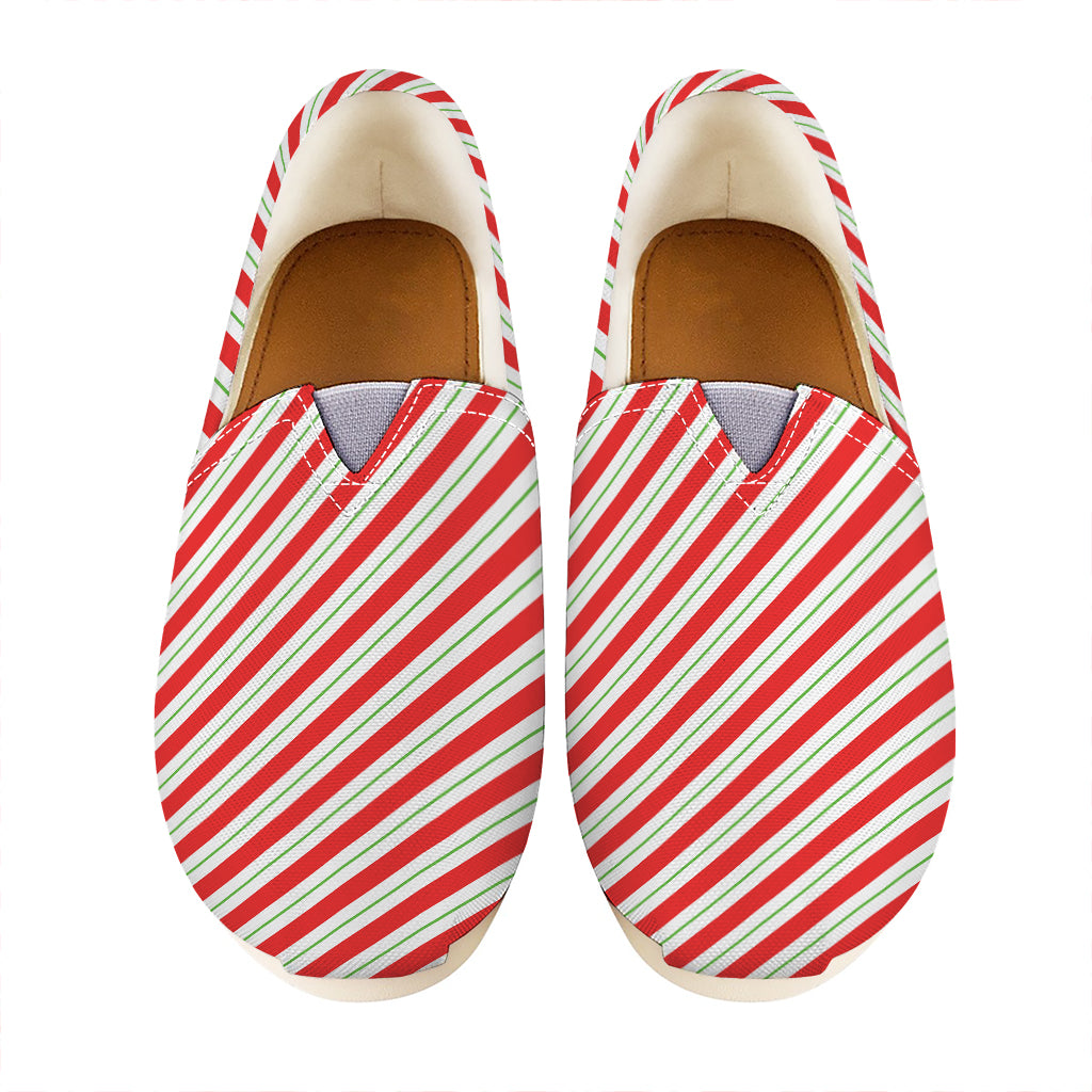 Christmas Candy Cane Stripe Print Casual Shoes