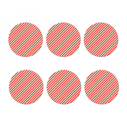 Christmas Candy Cane Stripe Print Coaster Set