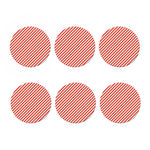 Christmas Candy Cane Stripe Print Coaster Set