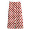 Christmas Candy Cane Stripe Print Cotton Front Slit Maxi Skirt