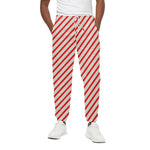 Christmas Candy Cane Stripe Print Cotton Pants