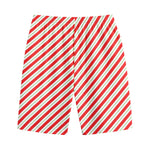 Christmas Candy Cane Stripe Print Cotton Shorts