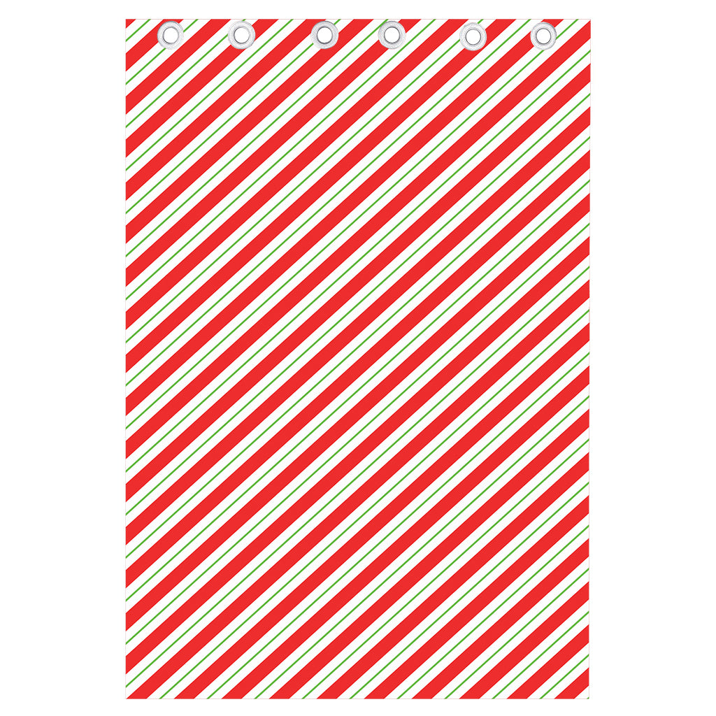Christmas Candy Cane Stripe Print Curtain
