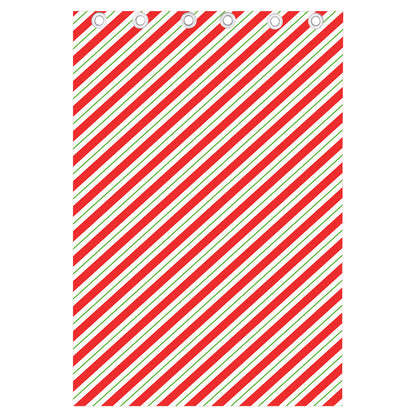 Christmas Candy Cane Stripe Print Curtain