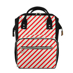 Christmas Candy Cane Stripe Print Diaper Bag