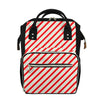 Christmas Candy Cane Stripe Print Diaper Bag