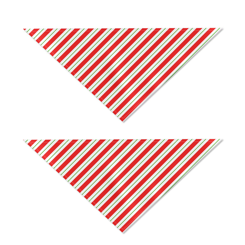 Christmas Candy Cane Stripe Print Dog Bandana