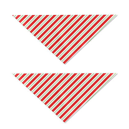 Christmas Candy Cane Stripe Print Dog Bandana