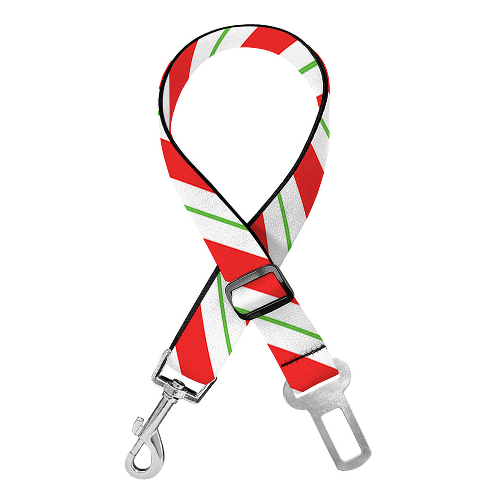 Christmas Candy Cane Stripe Print Dog Seat Belt