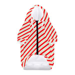 Christmas Candy Cane Stripe Print Dog Zip Up Hoodie
