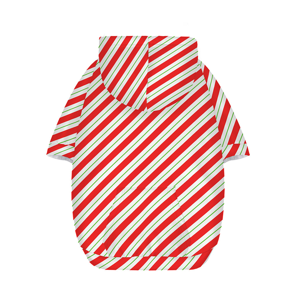 Christmas Candy Cane Stripe Print Dog Zip Up Hoodie