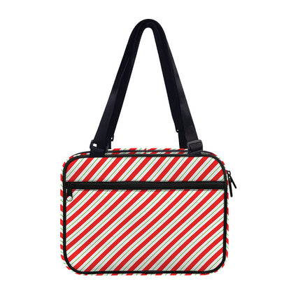 Christmas Candy Cane Stripe Print Double Strap Bible Bag