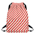 Christmas Candy Cane Stripe Print Drawstring Backpack