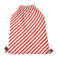 Christmas Candy Cane Stripe Print Drawstring Bag