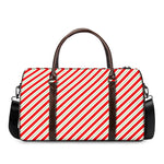 Christmas Candy Cane Stripe Print Duffle Bag