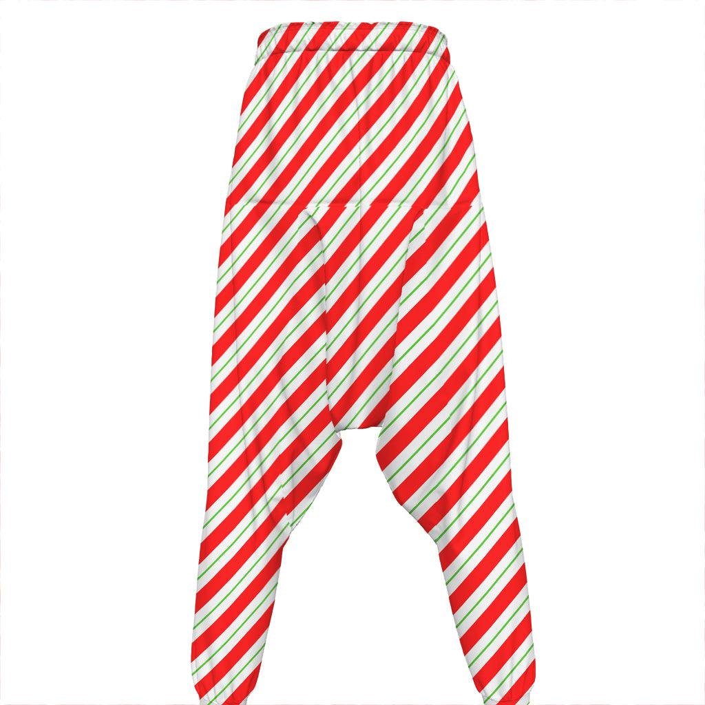 Christmas Candy Cane Stripe Print Hammer Pants