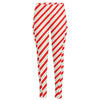 Christmas Candy Cane Stripe Print High-Waisted Pocket Leggings