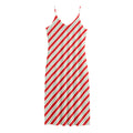 Christmas Candy Cane Stripe Print Jersey Midi Cami Dress