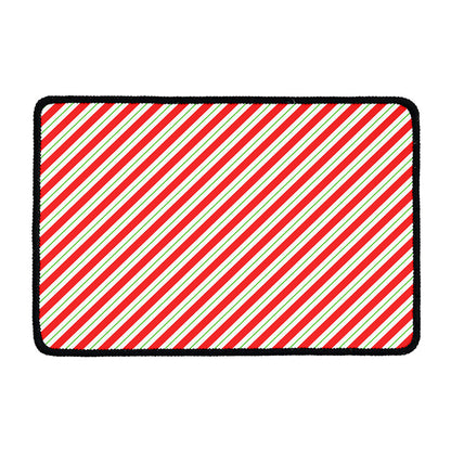 Christmas Candy Cane Stripe Print Kitchen Mat