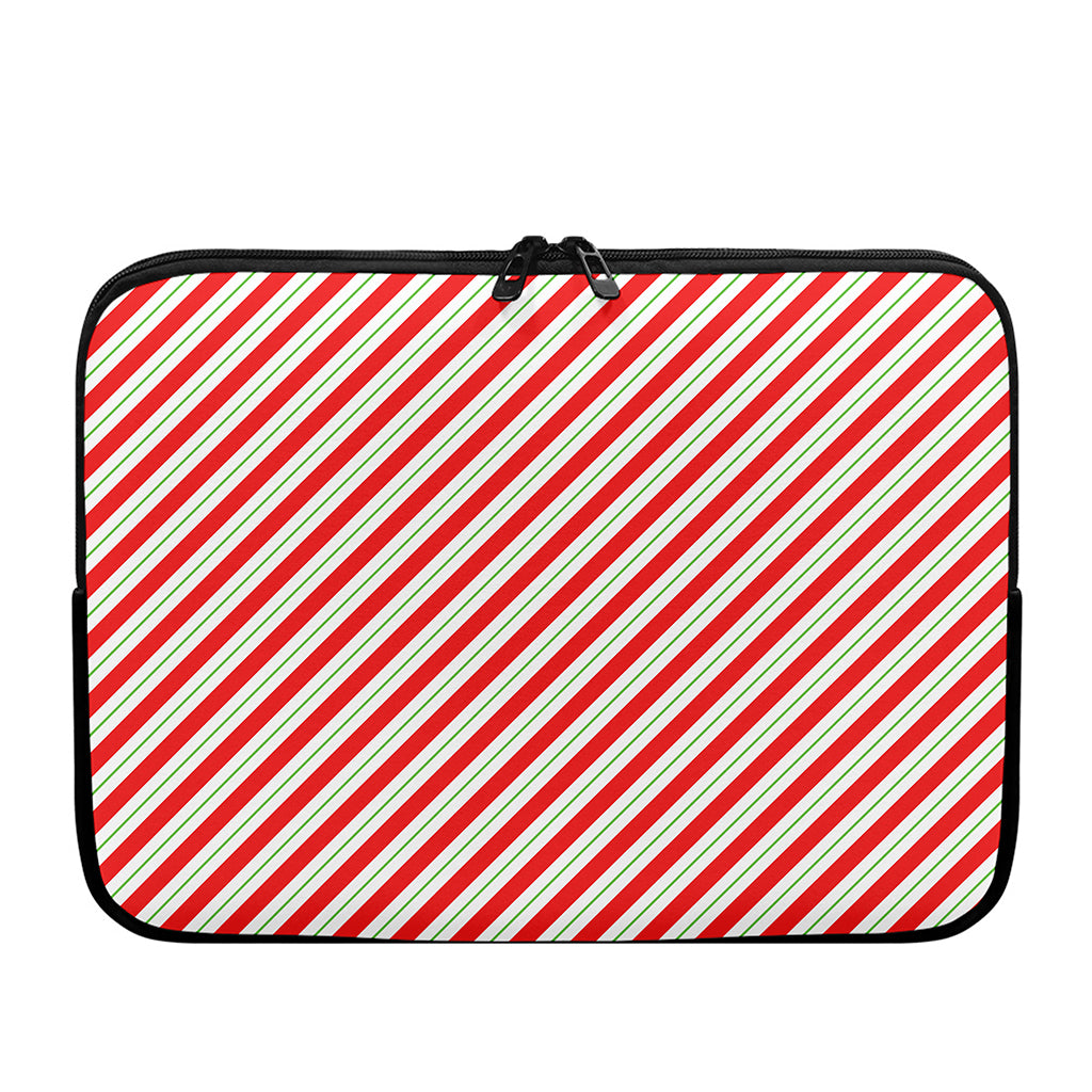 Christmas Candy Cane Stripe Print Laptop Sleeve