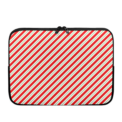 Christmas Candy Cane Stripe Print Laptop Sleeve