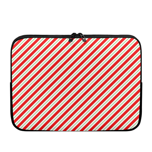 Christmas Candy Cane Stripe Print Laptop Sleeve