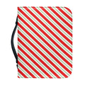 Christmas Candy Cane Stripe Print Leather Bible Cover